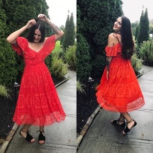 ASOS red lace dress